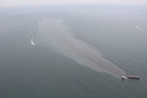 Oil Spills from Wrecked Wood Chip Carrier Crimson Polaris in Japan -Photos