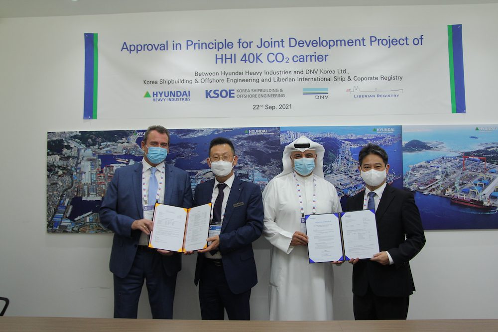 Liberian Registry and DNV award AiP to HHI for 40,000 CBM liquefied CO2 carrier design