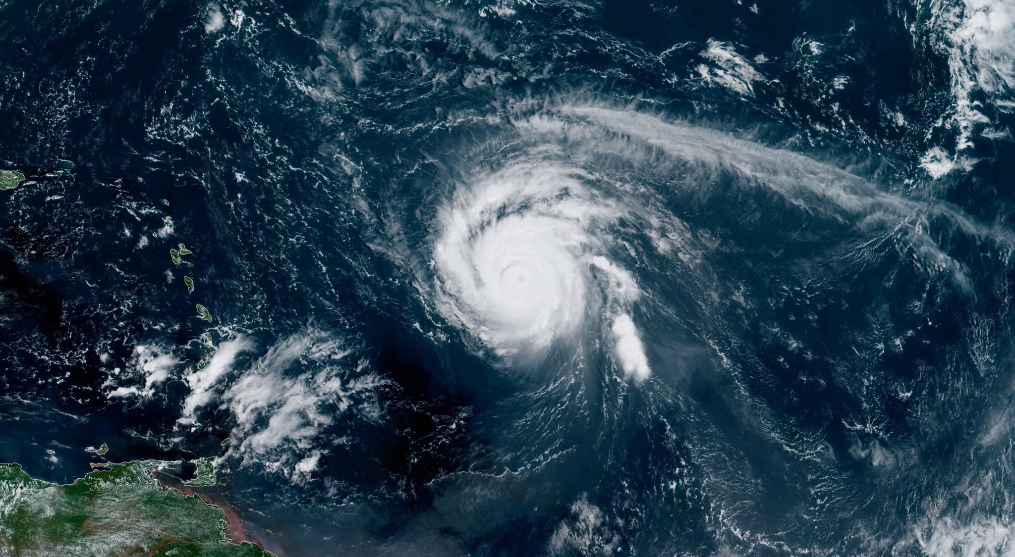 Cat 3 Hurricane Sam Churns Over Open Atlantic