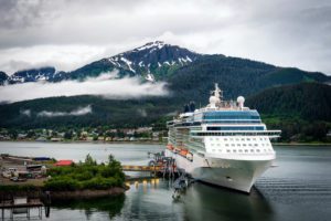 Alaska cruise ship in port