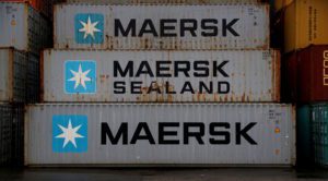 Empty Maersk shipping containers
