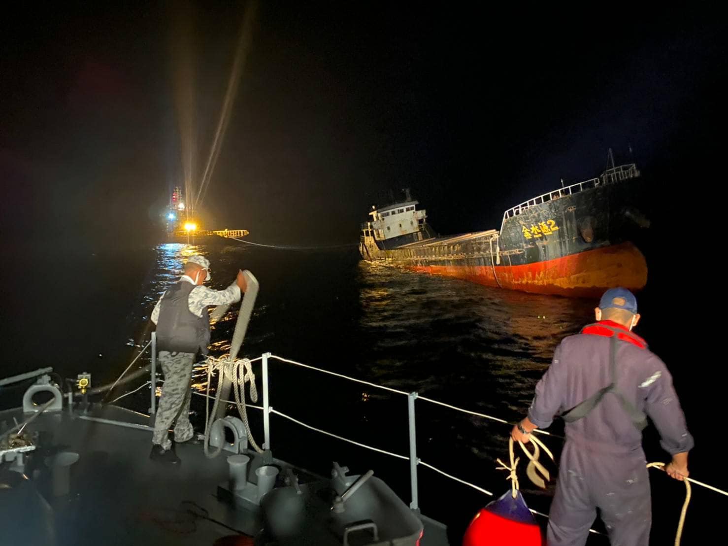 Thai Navy Wrangles Ghost Ship Drifting Near Oil Rig