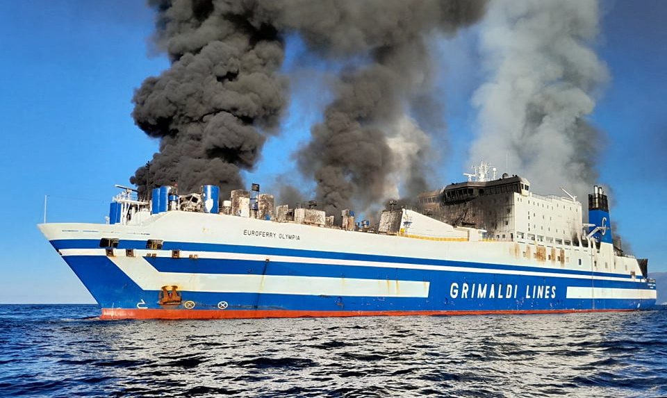 Flames Engulf Grimaldi Ferry Travelling from Greece to Italy; Eight Missing