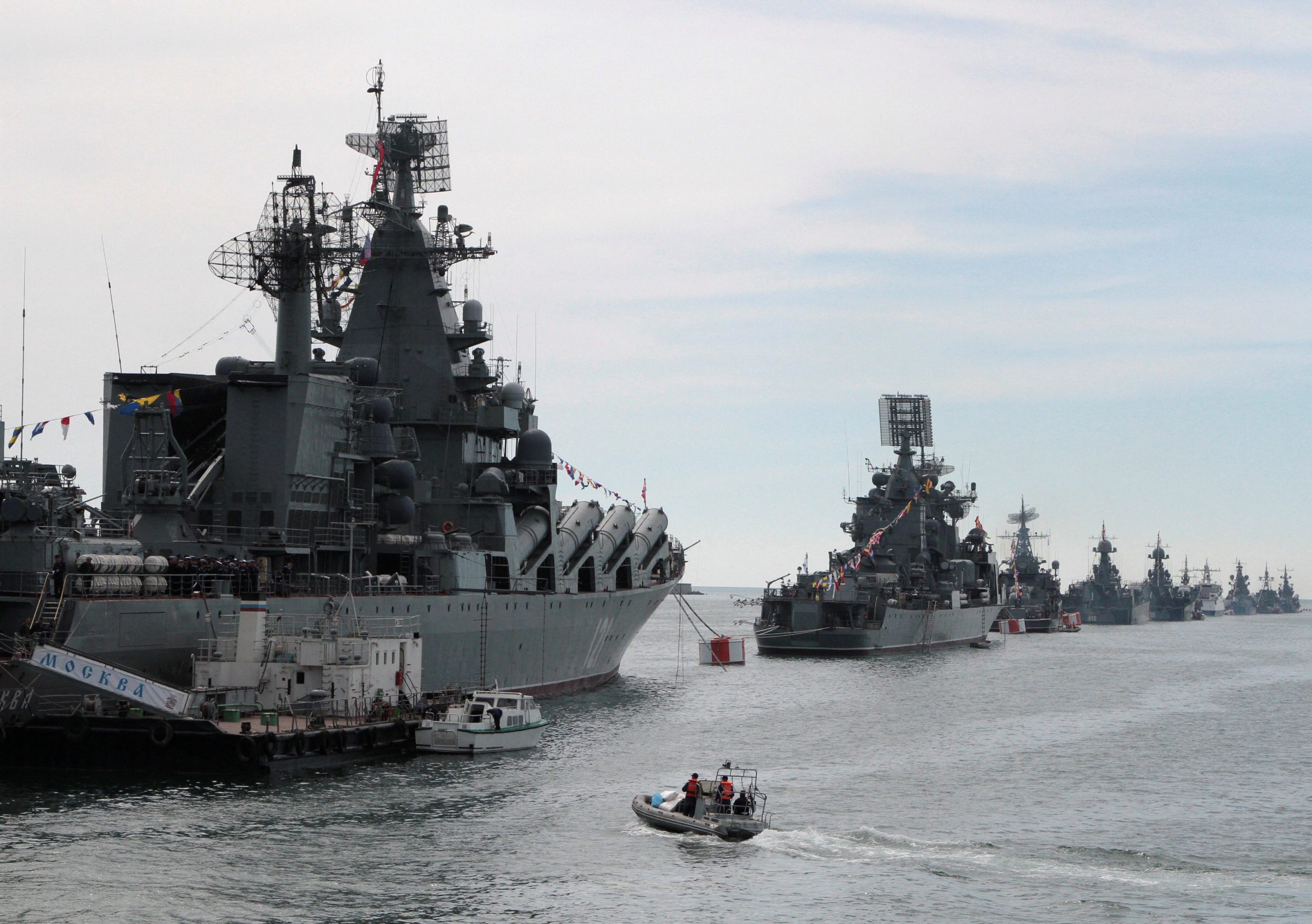 Russian Navy Fleet Anchored