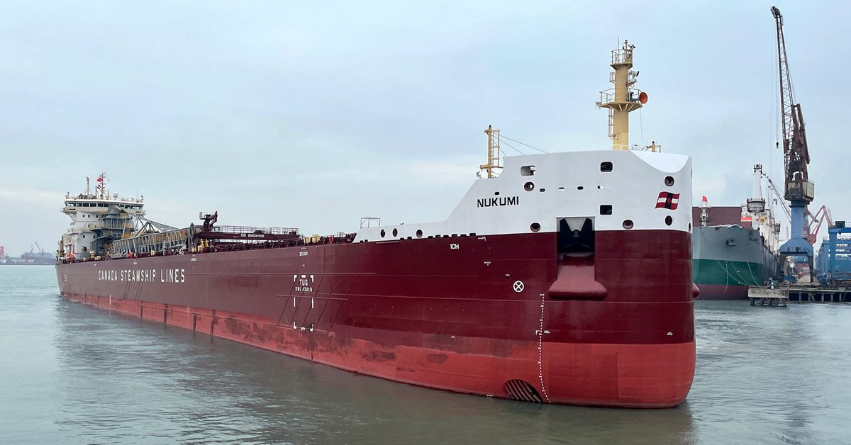 New Diesel-Electric ‘Laker’ for Canada Steamship Lines Leaves China on Maiden Voyage