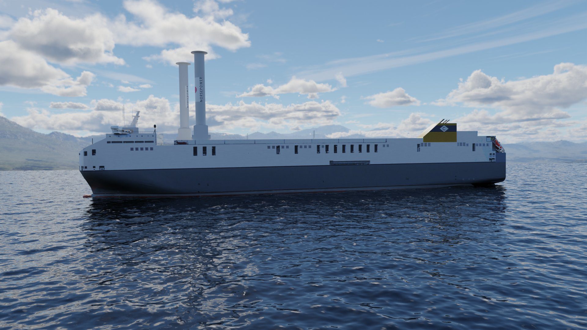World’s Largest Short Sea Car Carrier to Get Tilting Rotor Sails