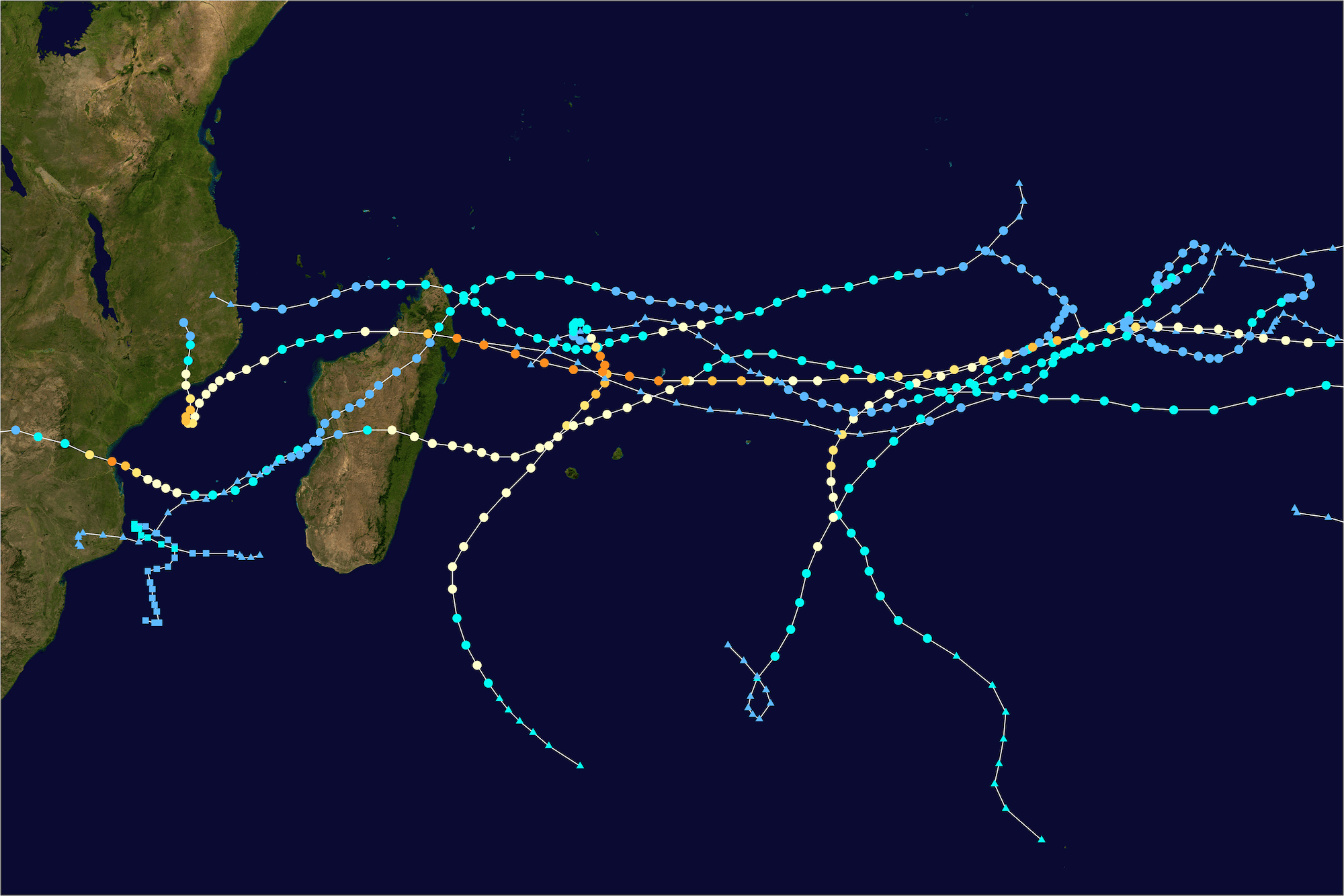 Indian Ocean cyclones Africa