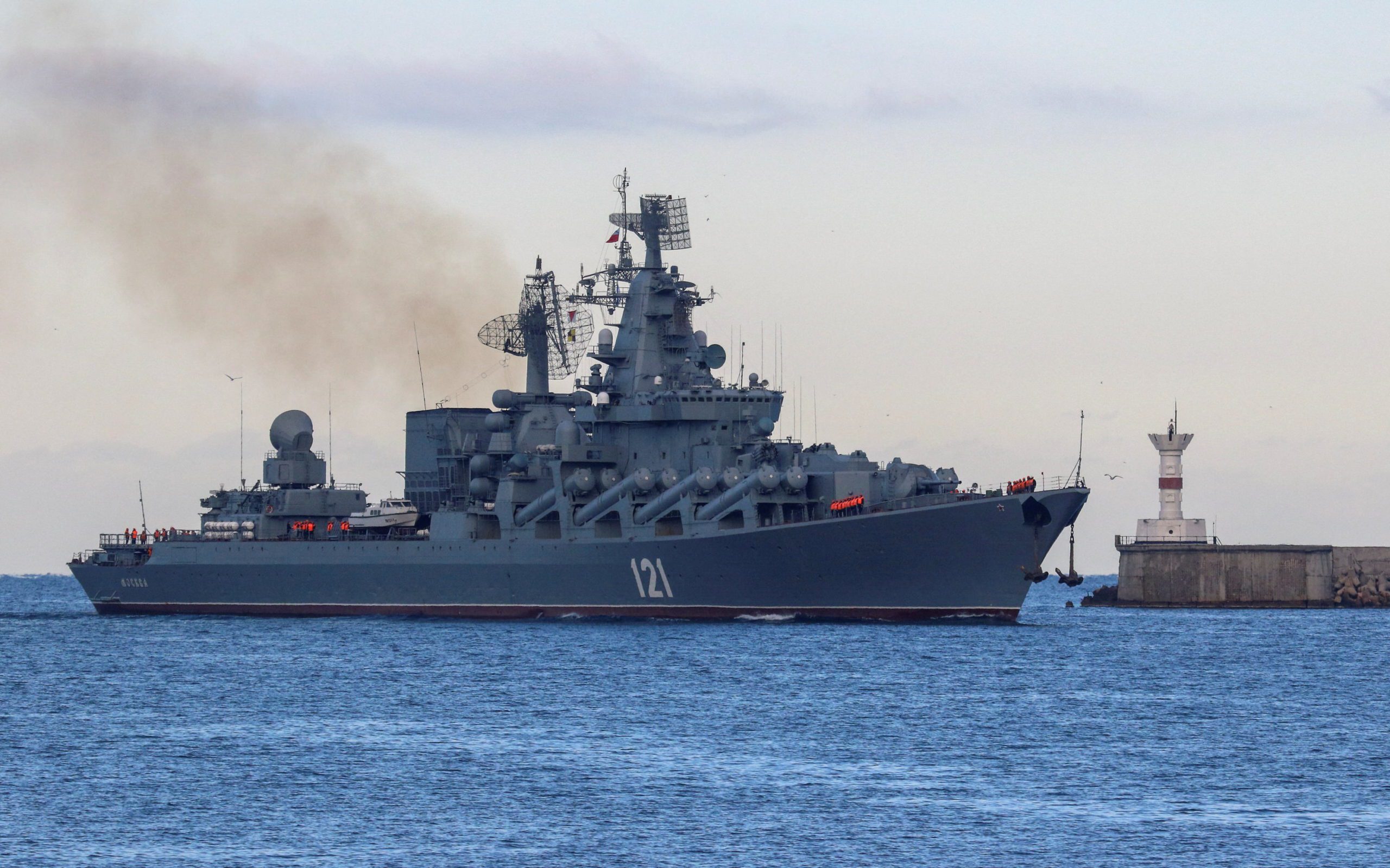 Russian Navy's guided missile cruiser Moskva Ukraine Sinking