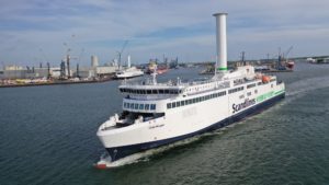 Scandlines ferry Copenhagen underway with a Norsepower Rotor Sail