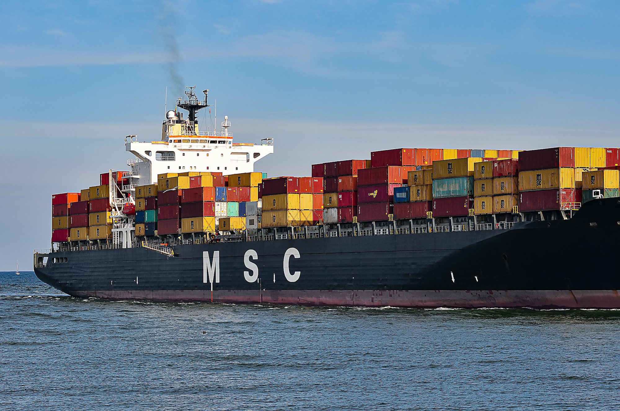 Stock image of an MSC containership