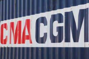 cma cgm logo on a shipping container