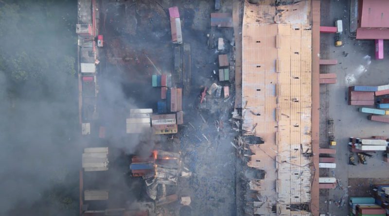 Shipping Container Port Fire