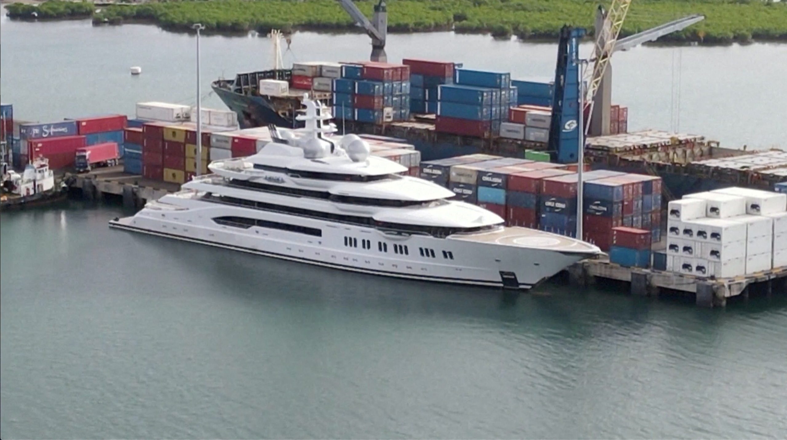 superyacht Amadea in port