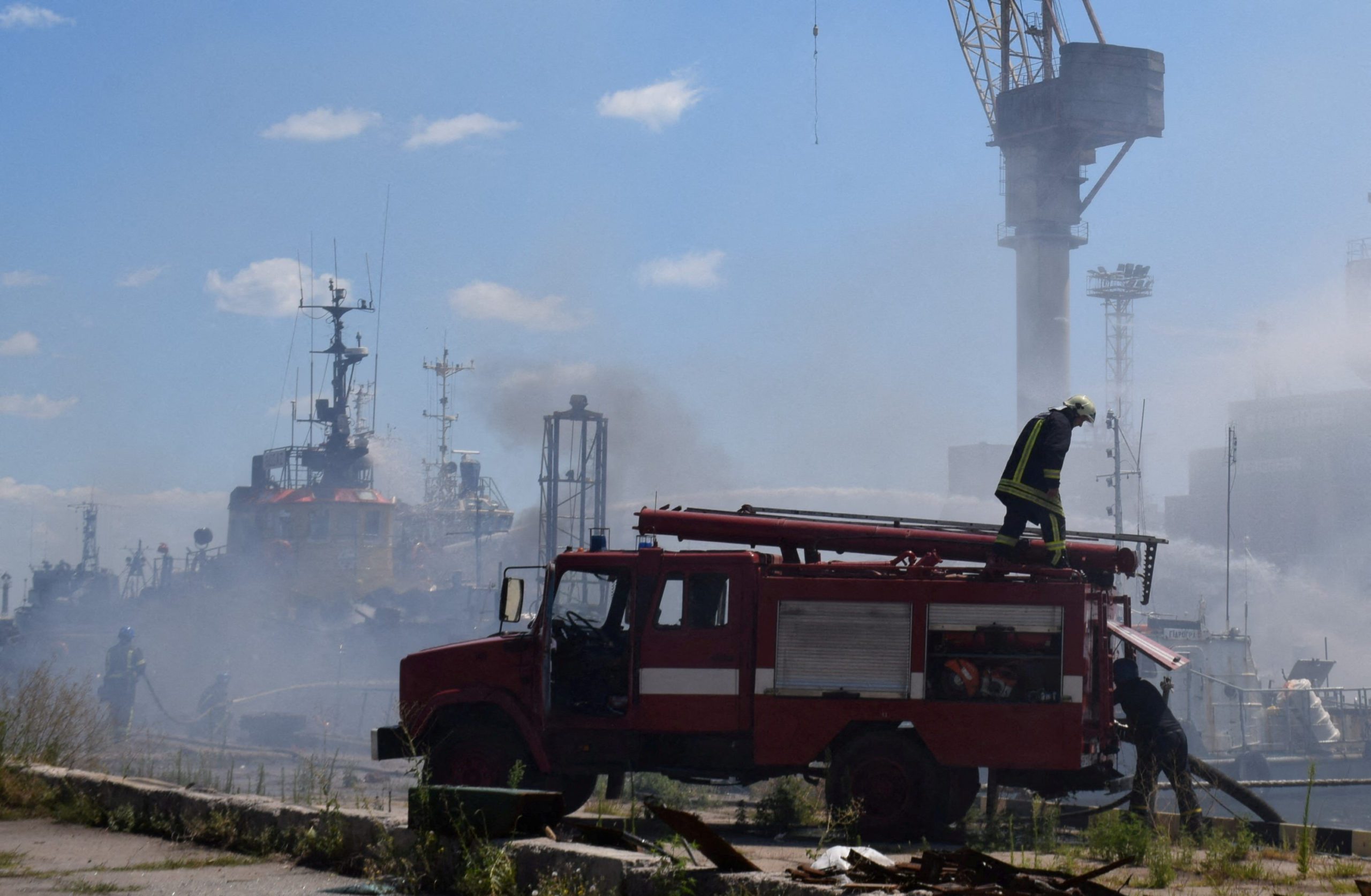 Ukraine Firefighters Odessa