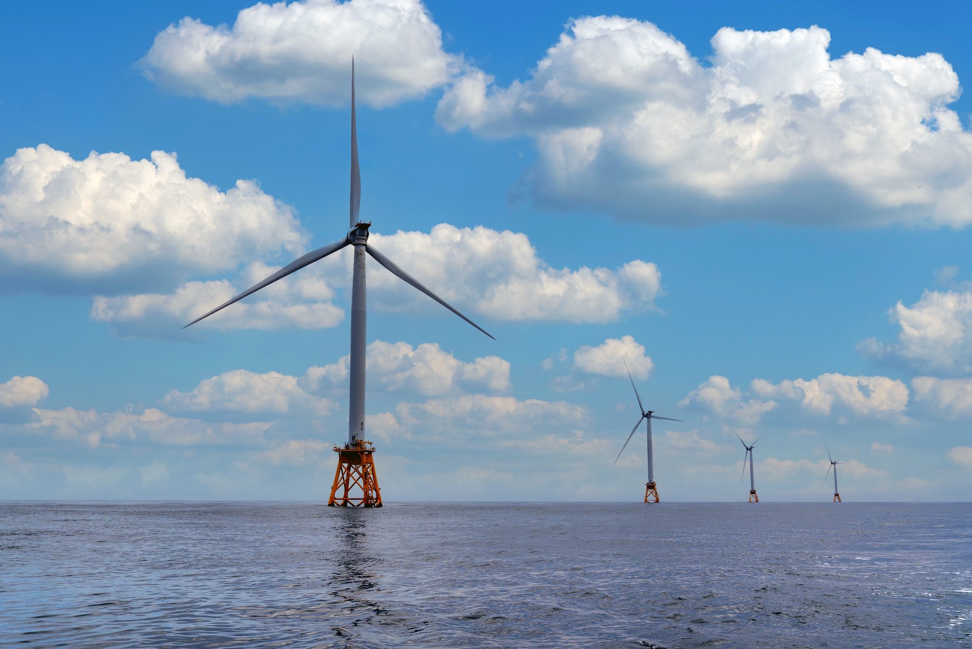 Wind turbines off of Block Island