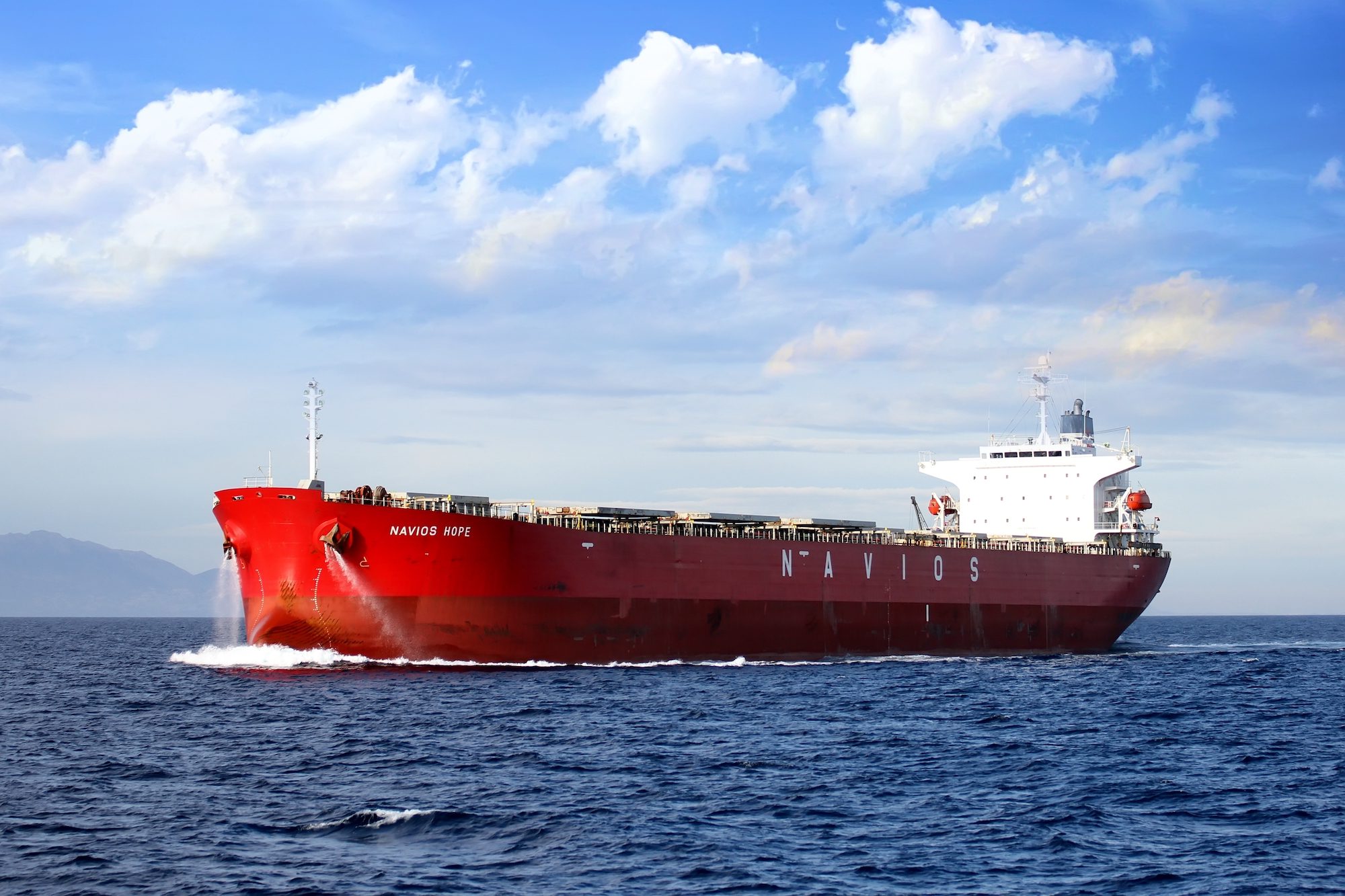 A navios bulk carrier underway at sea