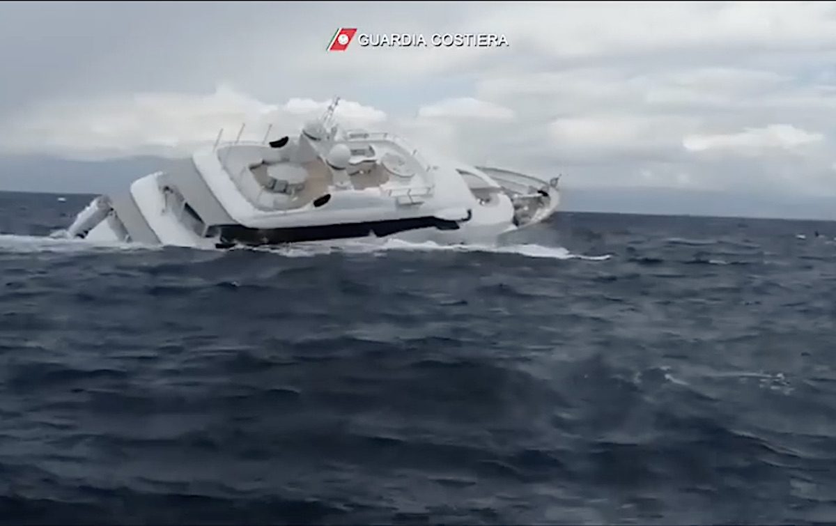 Watch: 40-Meter Superyacht Sinks Off Italy