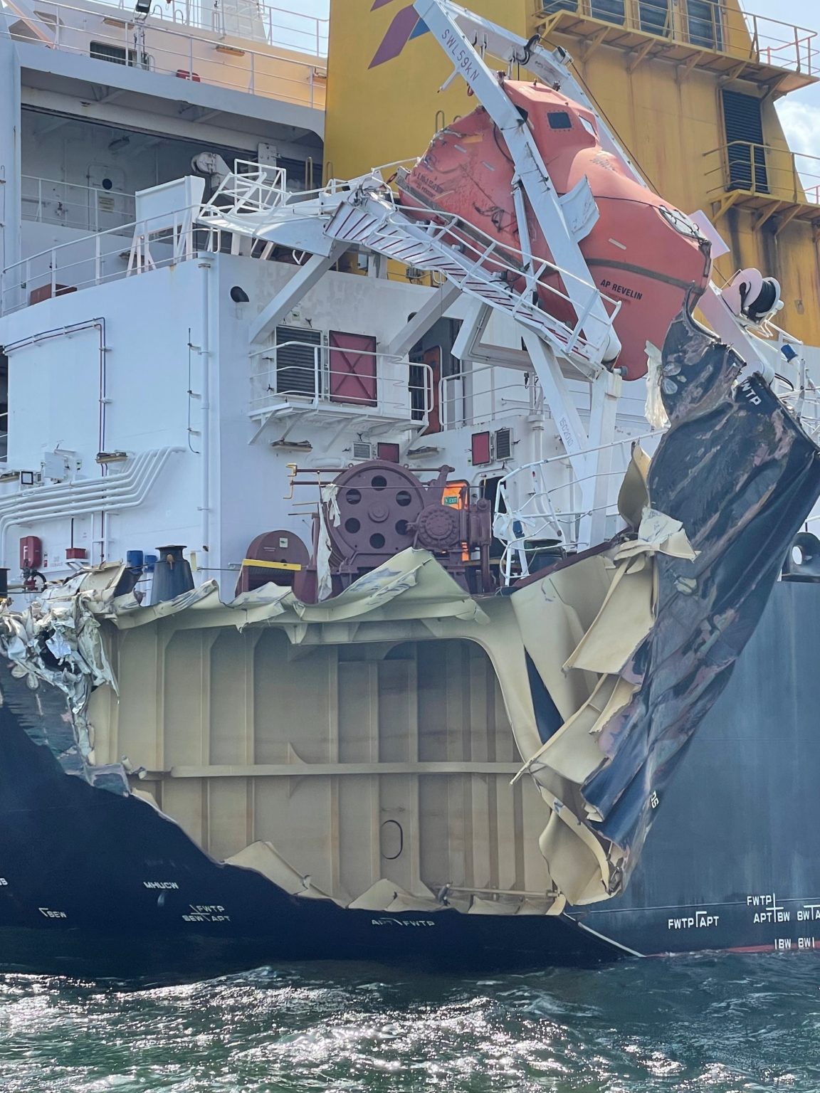Incident Photos: Cargo Ship and Bulker Damaged in Sabine Pass Collision