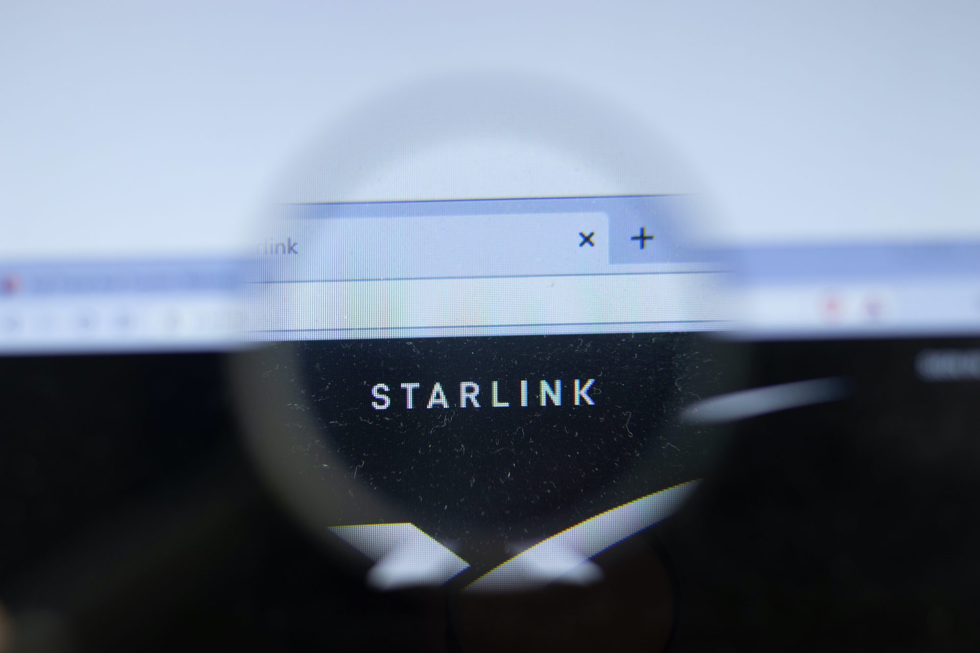 Starlink logo on a computer