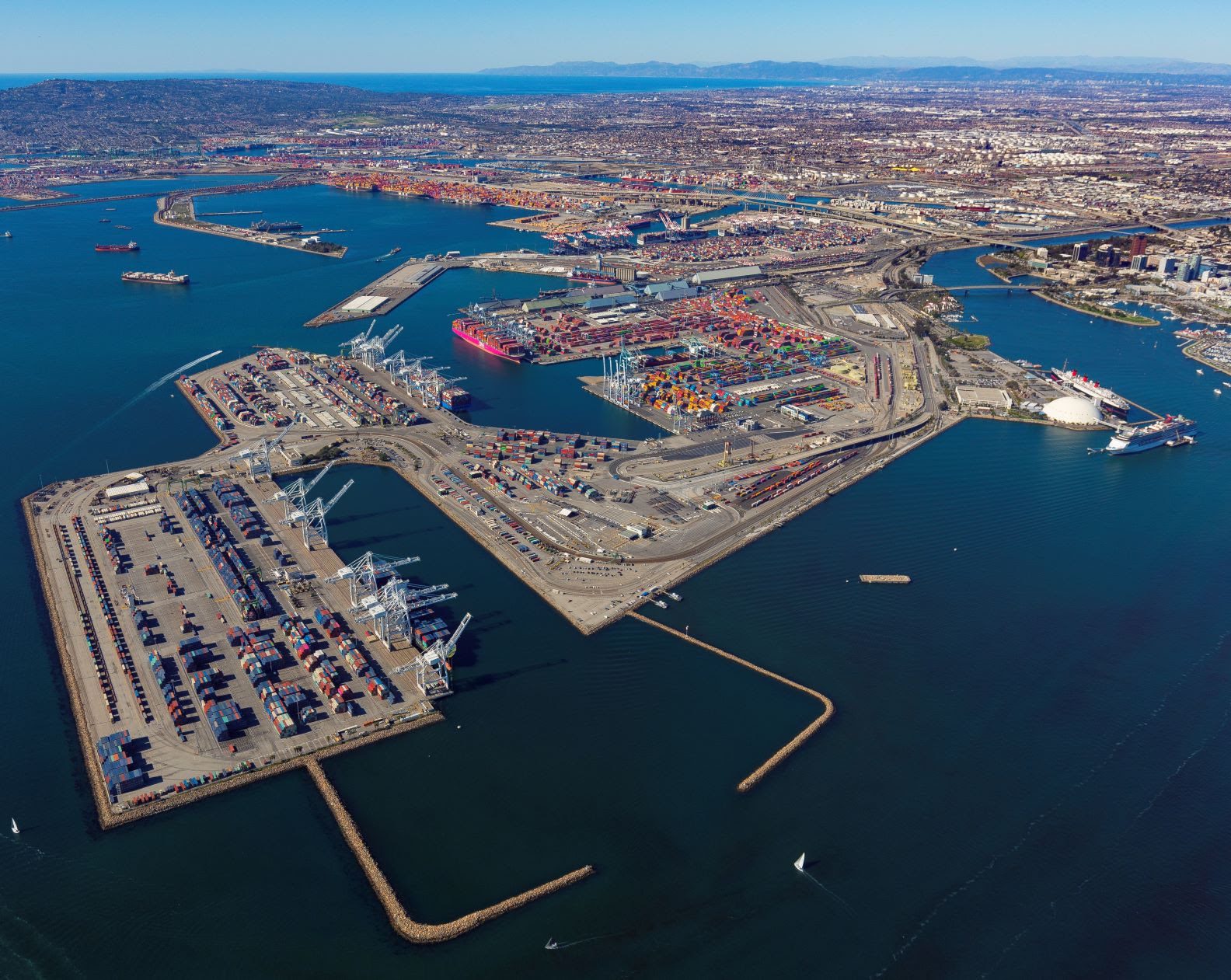The San Pedro Bay Ports of Long Beach and Los Angeles. Photo Courtesy Port of Long Beach