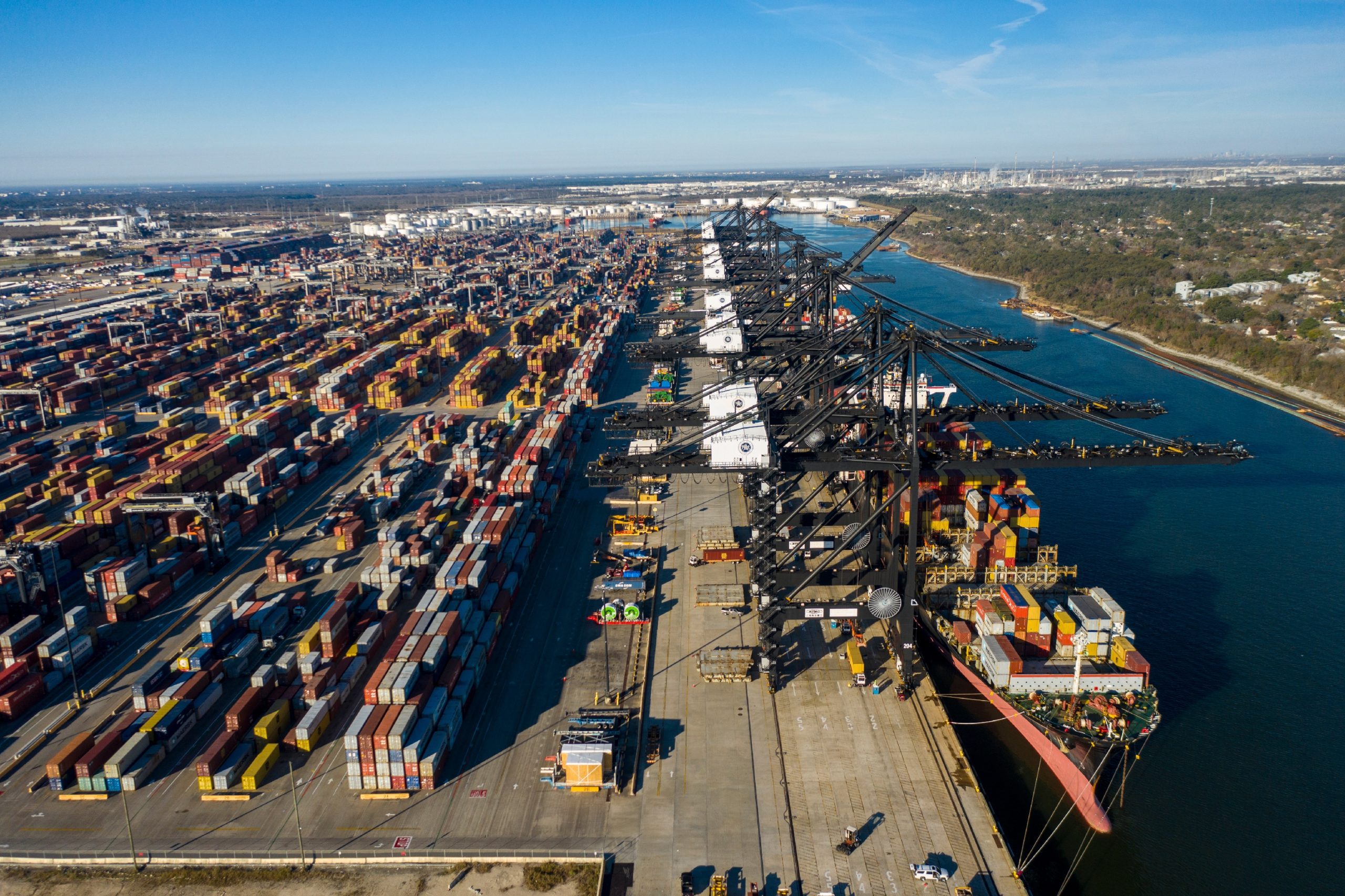 Port Houston container terminal aerial