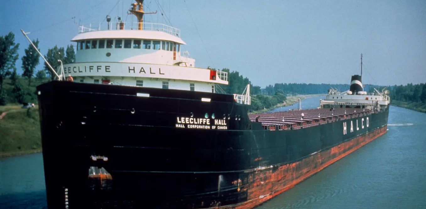 SS “Leecliffe Hall” sailing on the Welland Canal