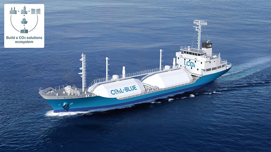 Liquid CO2 Test Ship Launched in Japan