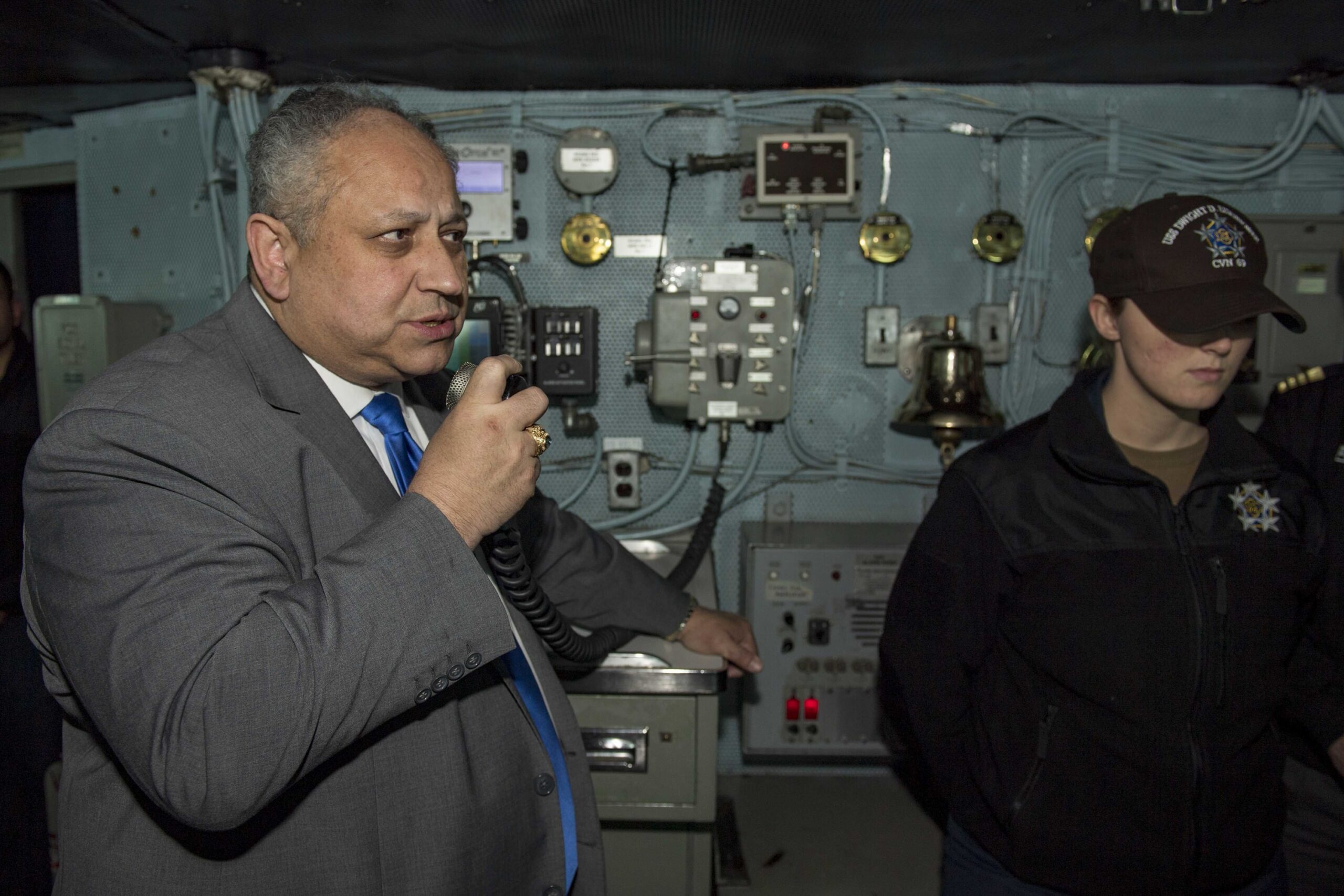 Secretary of the Navy Carlos Del Toro aboard ship