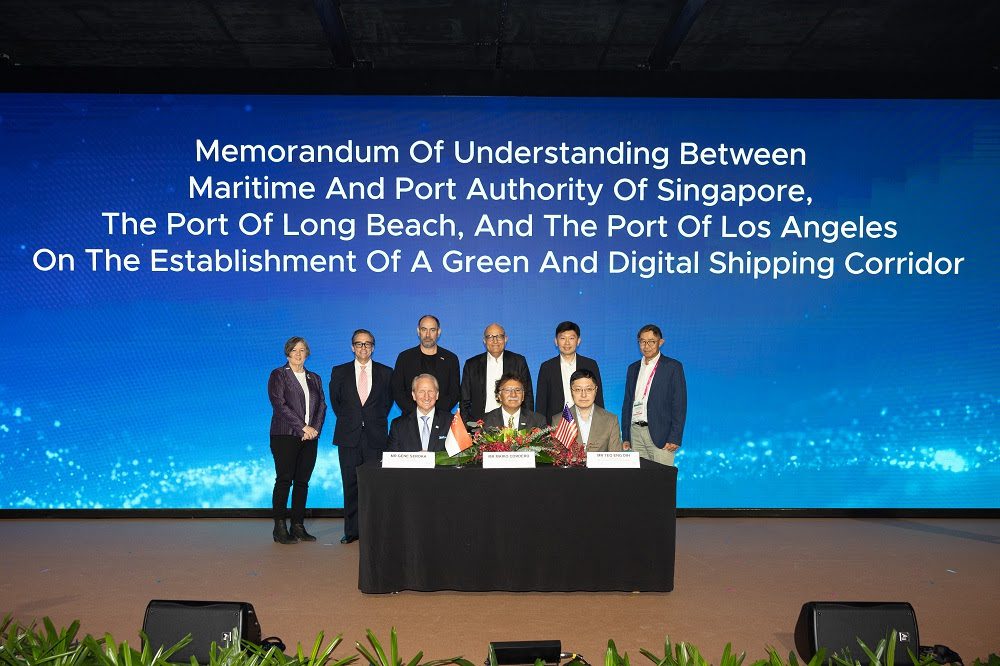 Ports of Singapore, Long Beach, and Los Angeles Sign Green Shipping Corridor Pact