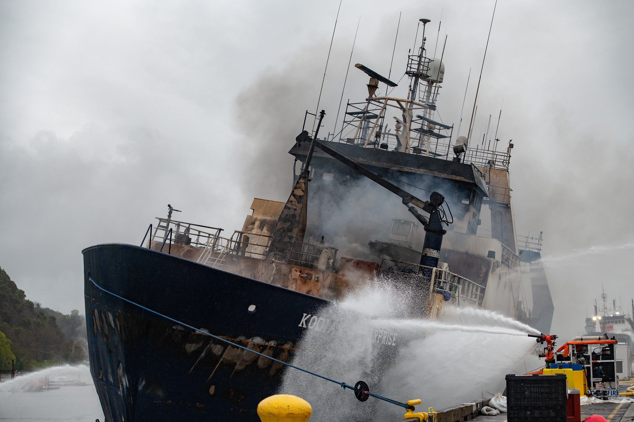 Trident Seafoods Fishing Trawler Catches Fire in Tacoma