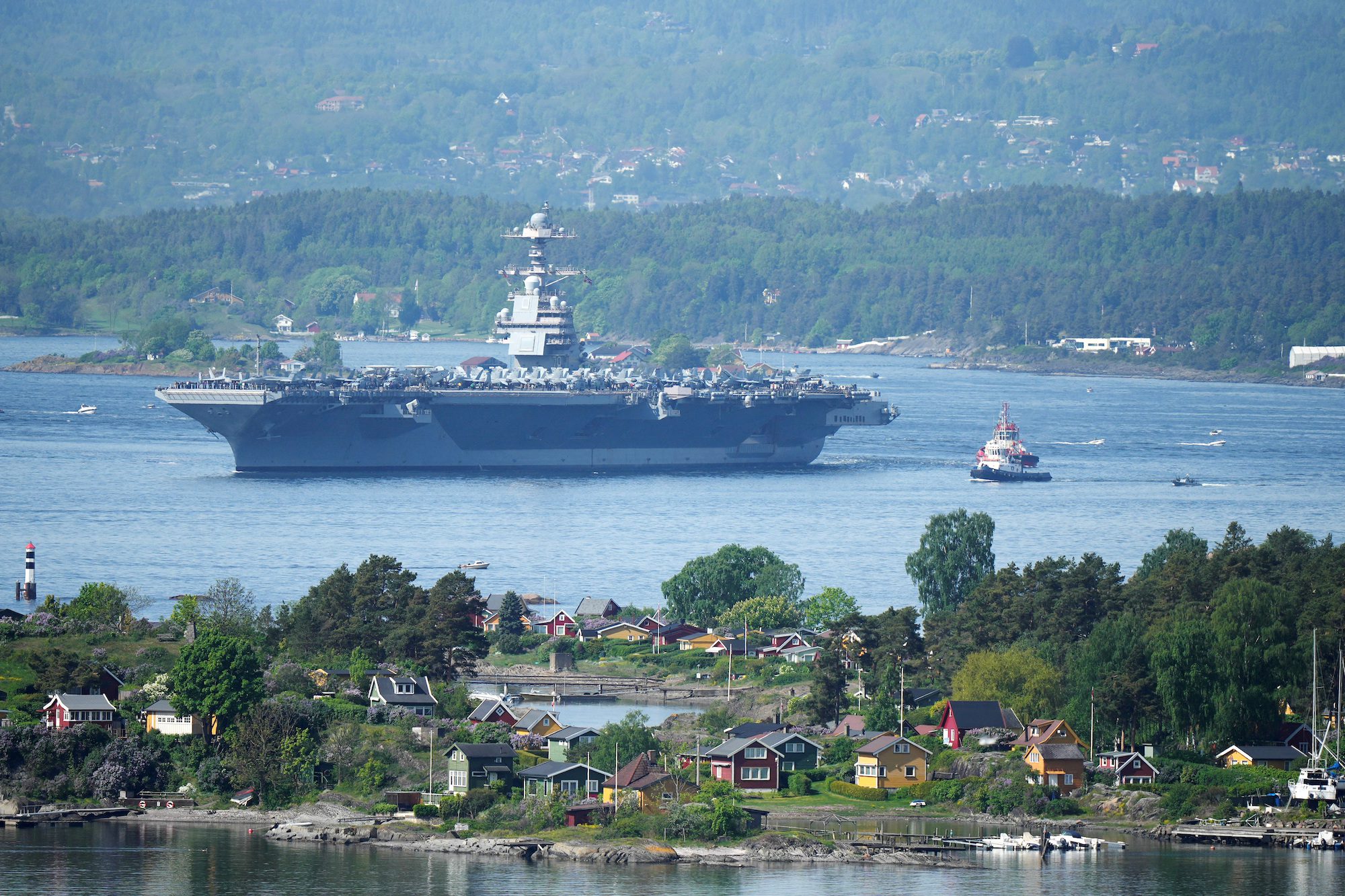 US Navy’s Newest Aircraft Carrier ‘Gerald R. Ford’ Arrives in Oslo