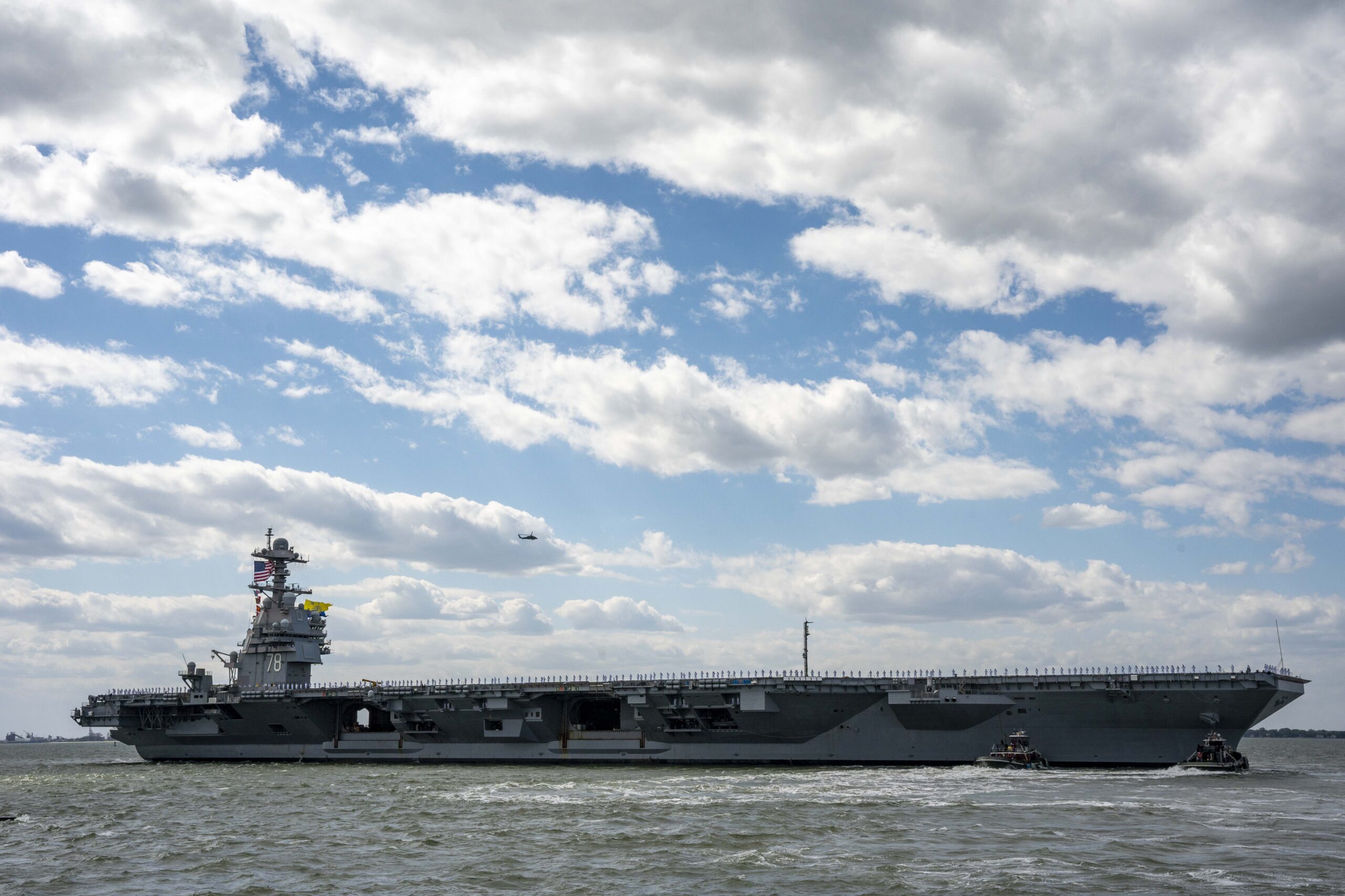 USS Gerald R. Ford Supercarrier Departs On First Combat Mission