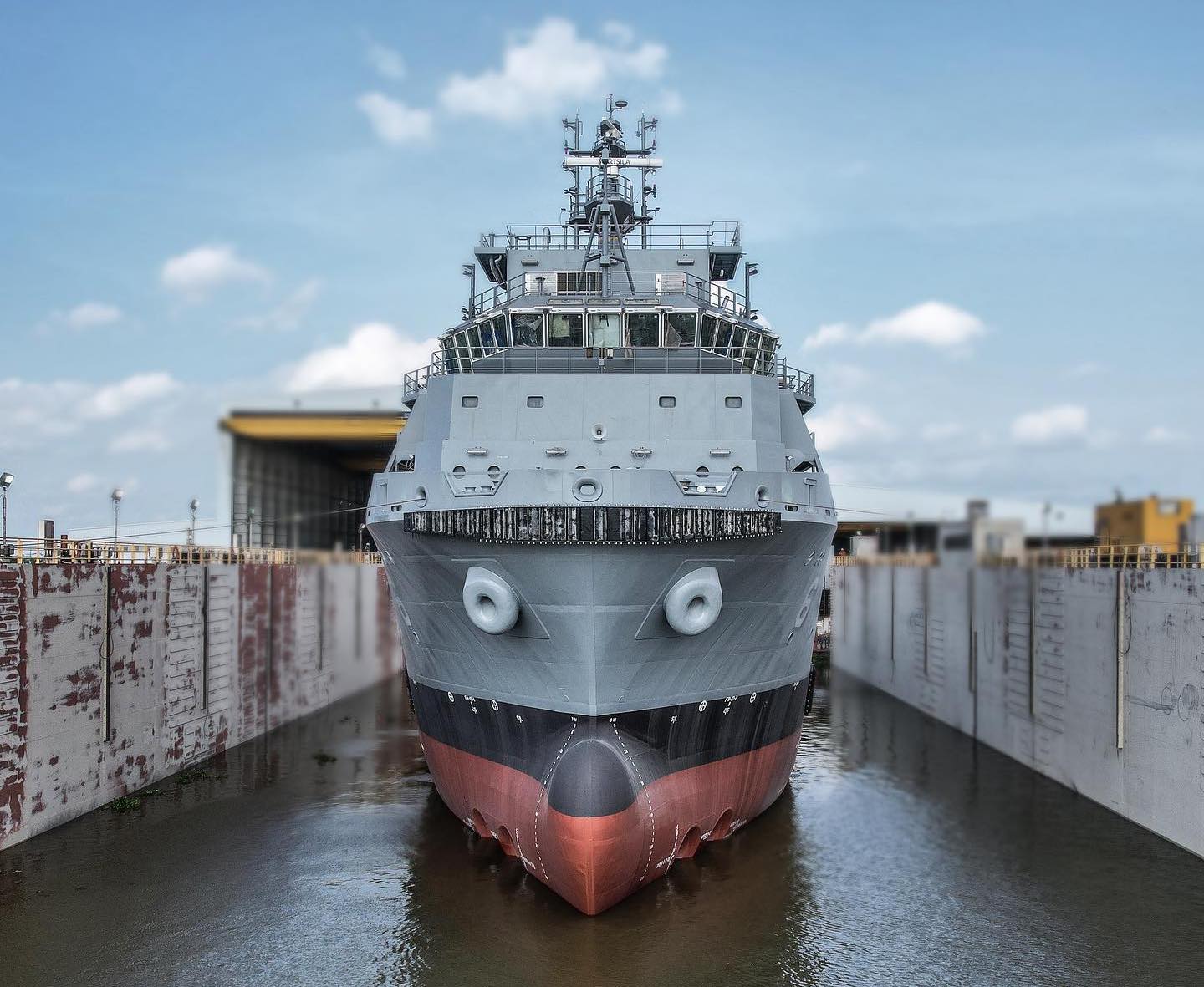 Bollinger Shipyards launched the the lead ship in the U.S. Navy’s new Navajo-Class vessels in May 2023 (Credit: Bollinger Shipyards)