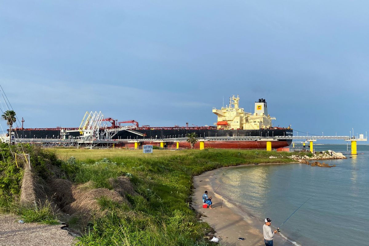 Oil tanker Sonangol Porto Amboim is docked at the South Texas Gateway terminal in Ingleside, Texas, U.S., May 14, 2023. REUTERS/Arathy Somasekhar