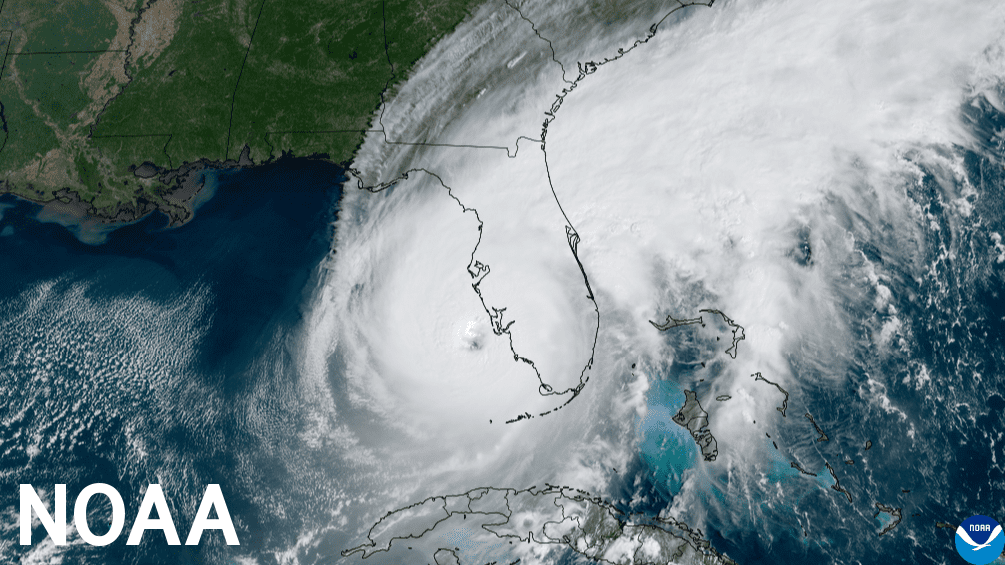 NOAA GOES satellite captures Last Year's Hurricane Ian as it made landfall on the barrier island of Cayo Costa in southwest Florida on September 28, 2022. Photo credit: NOAA