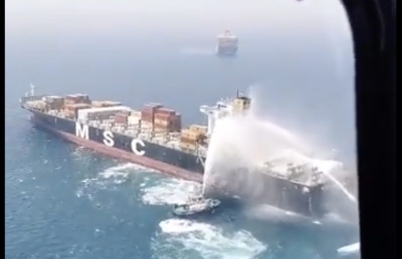 Fire Breaks Out on MSC Containership in UAE