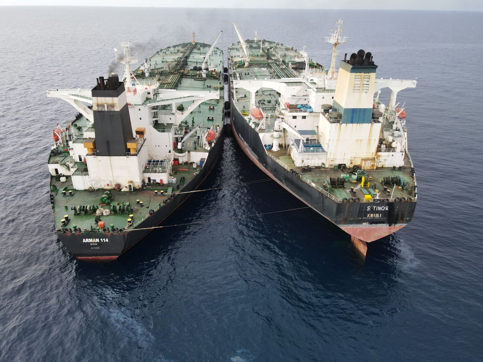 Indonesia seizes Iranian flagged tanker suspected of illegal oil transshipment in Indonesia's North Natuna Sea. Picture released July 11, 2023. Indonesia's Maritime Security Agency (Bakamla) / Handout via REUTERS