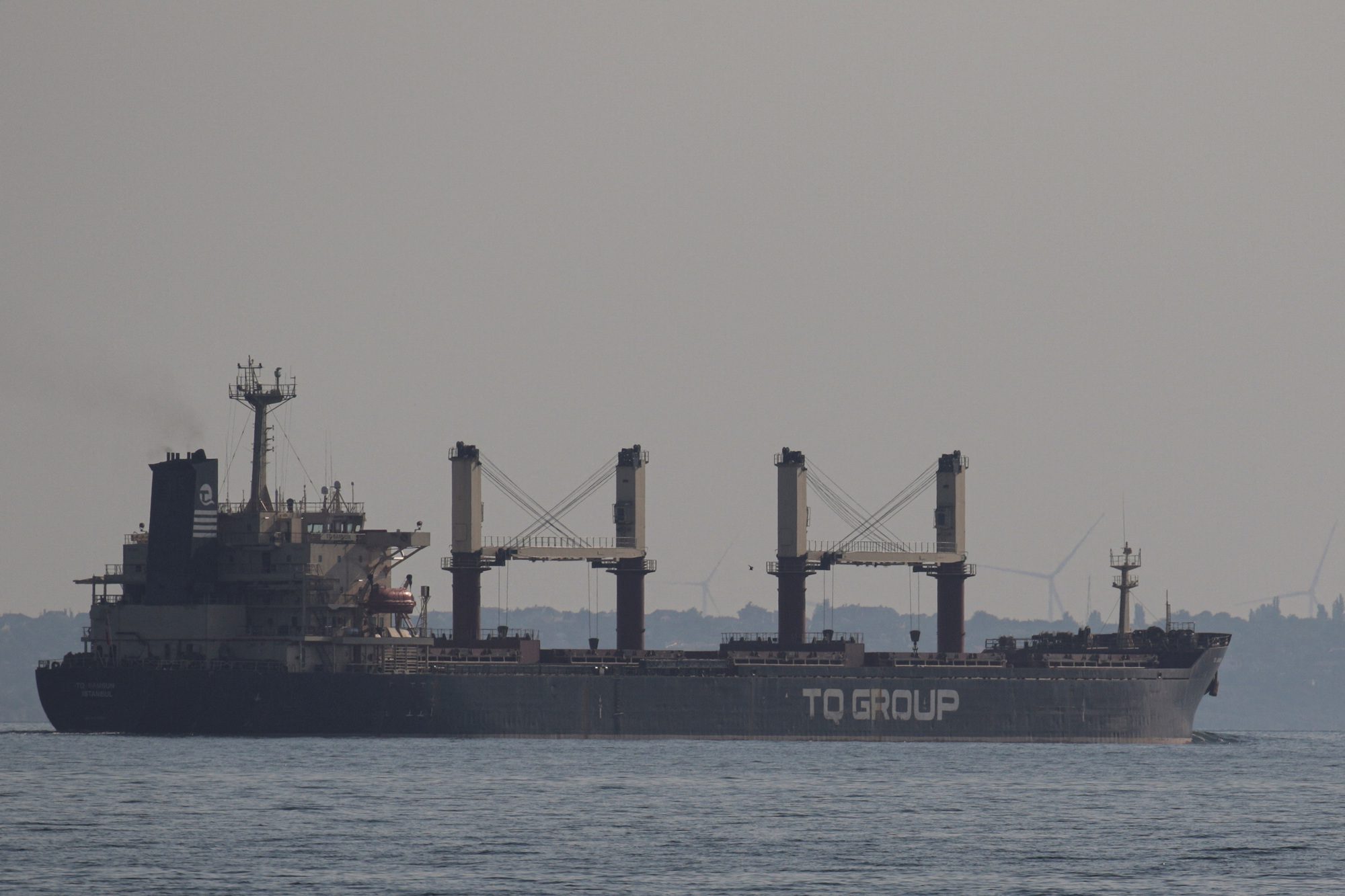 The bulk carrier Tq Samsun leaves the sea port of Odesa