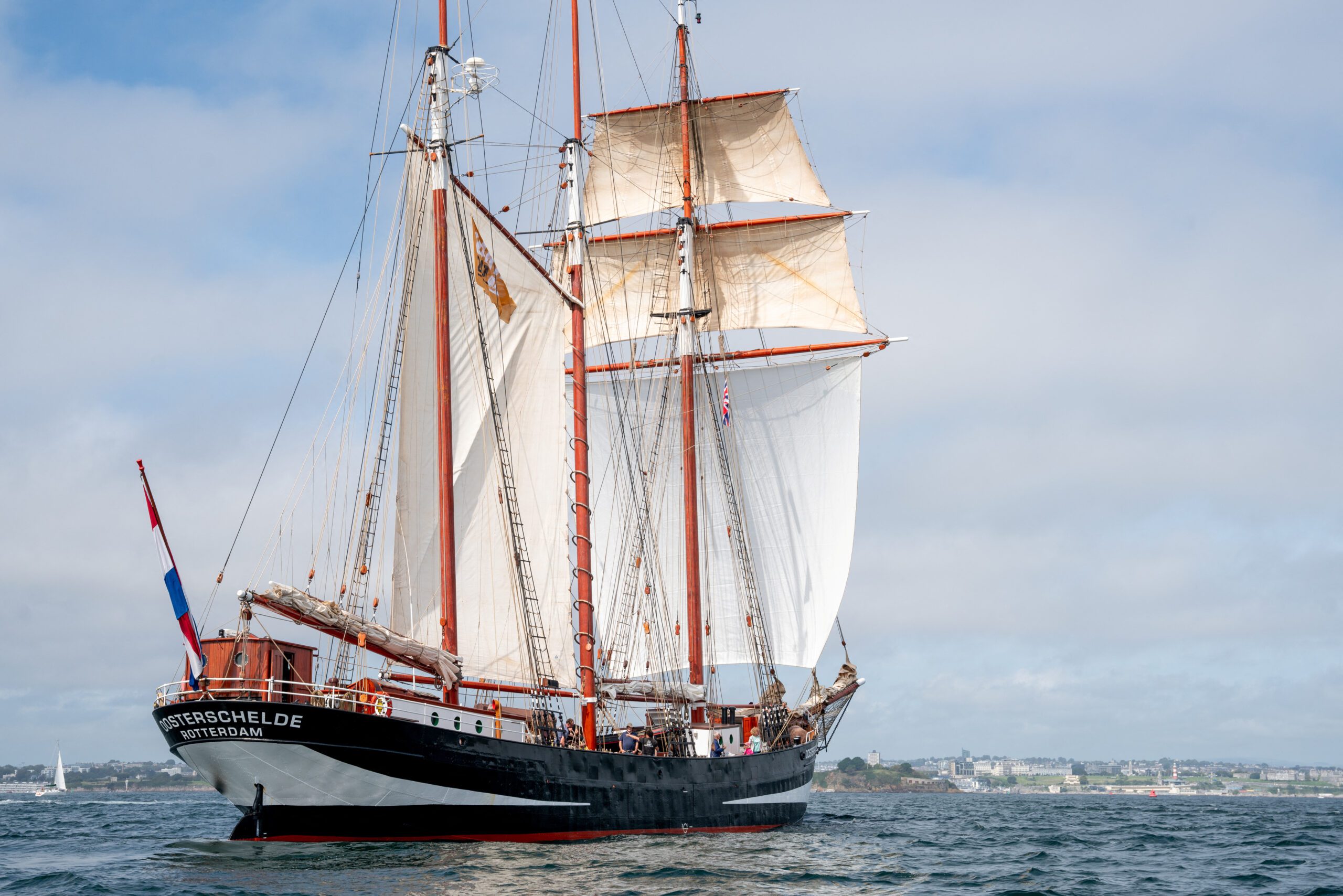 A general view of the ship 'Oosterschelde', launched by the planetary conservation mission DARWIN200, which is to set sail on August 15, in Plymouth, Britain August 11, 2023. DARWIN200 / Oosterschelde/Handout via REUTERS