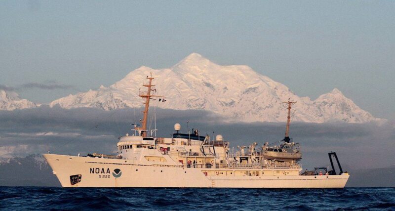 Photo of the NOAA Ship Fairweather (S 220), originally operated by the United States Coast and Geodetic Survey as USCGS Fairweather (MSS 20), is an oceanographic research ship operated by the National Oceanic and Atmospheric Administration (NOAA).