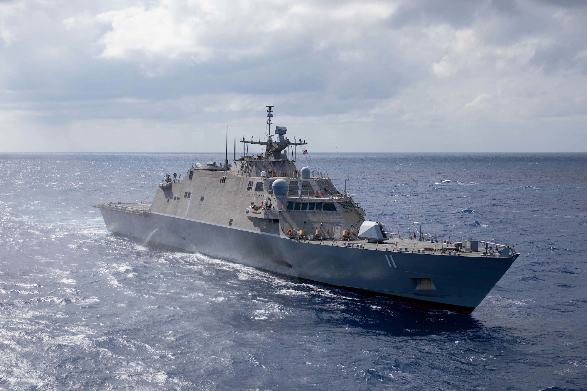The Freedom-variant littoral combat ship USS Sioux City (LCS 11), transits the Caribbean Sea, April 10, 2021. U.S. Navy Photo