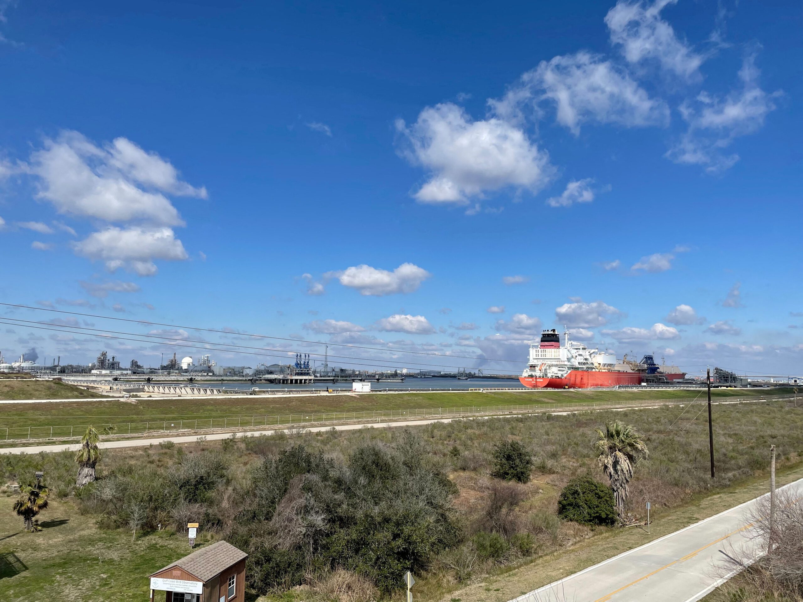 FILE PHOTO: Liquified natural gas vessel Kmarin Diamond, the LNG tanker in eight months to arrive at Freeport LNG fire-idled export plant, is seen at the facility in Freeport, Texas, U.S., February 11, 2023. REUTERS/Arathy Somasekhar/File Photo