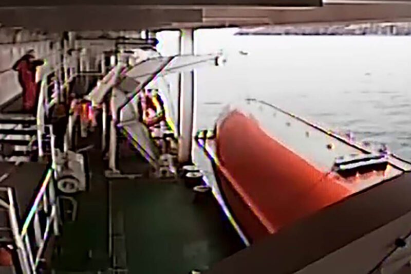 CCTV footage of Sir David Attenborough's port lifeboat