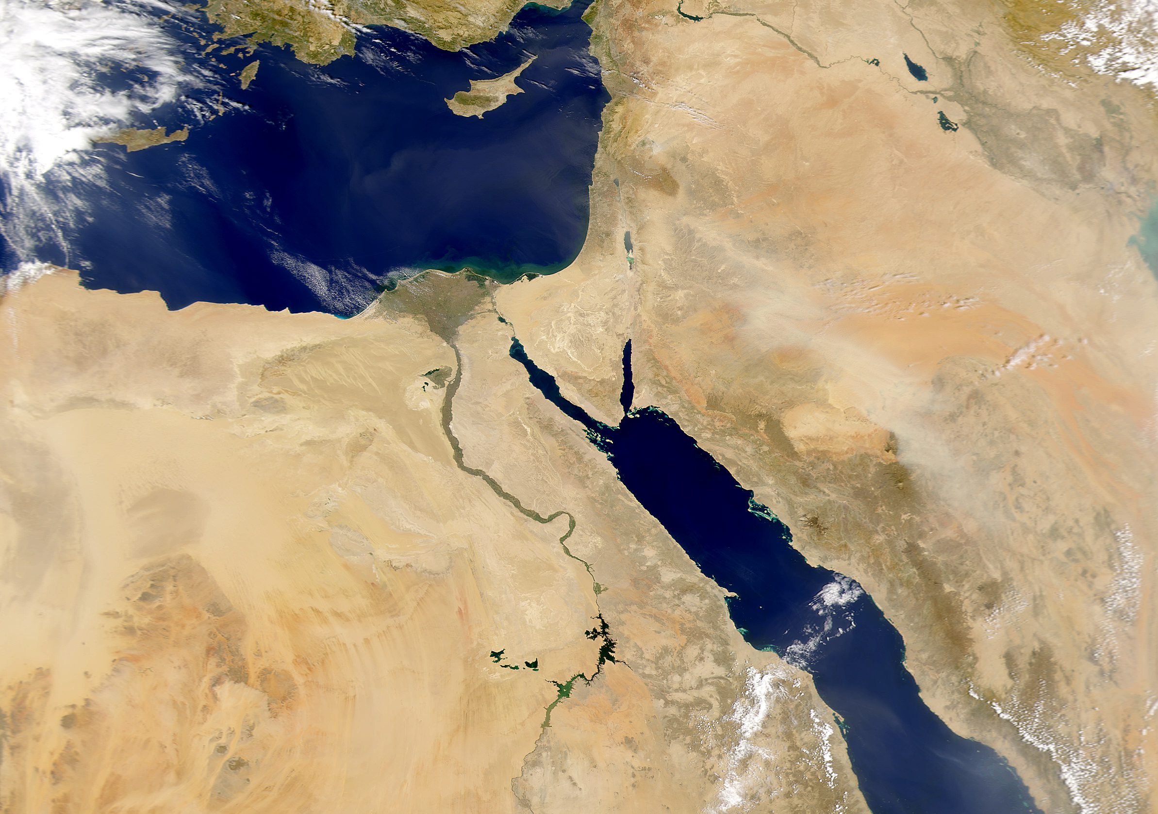 NASA Photo of the Red Sea and Eastern Mediterranean