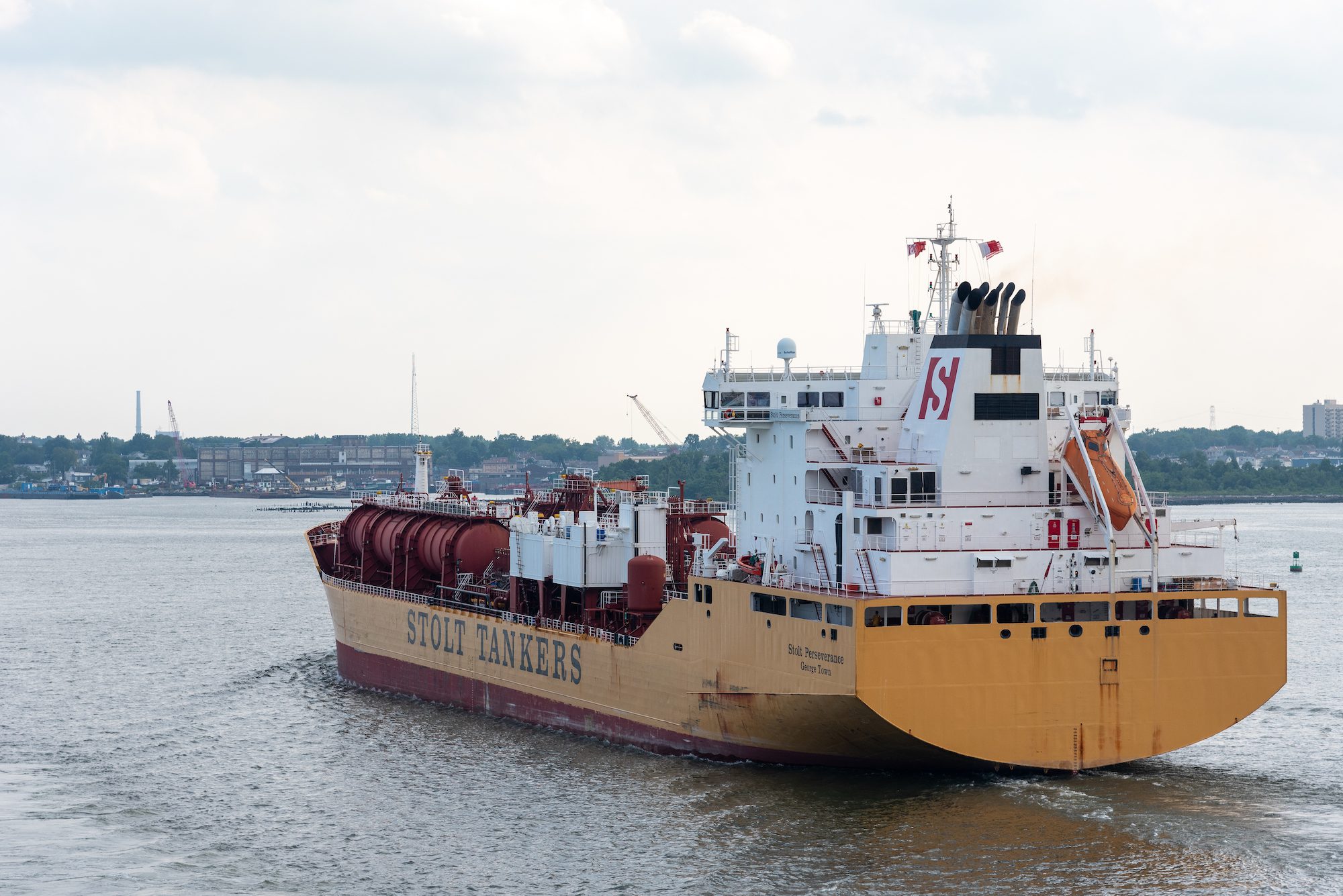 File photo of a Stolt tanker departing Newark, New Jersey.