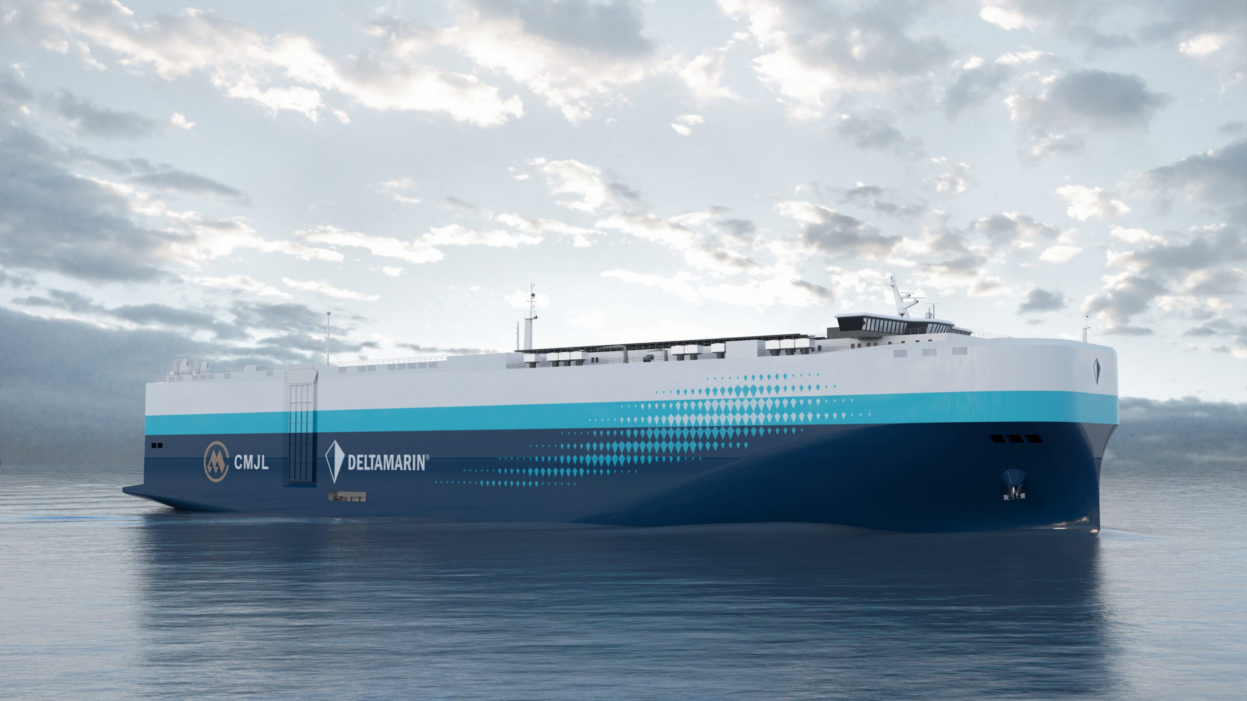 An illustration of Deltamarin's 11,000 CEU car carrier design