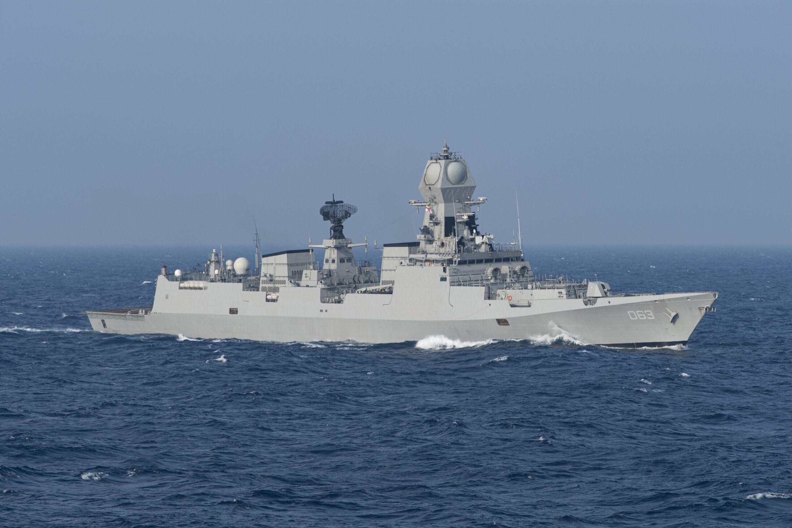 Indian Navy destroyer underway in Arabian sea