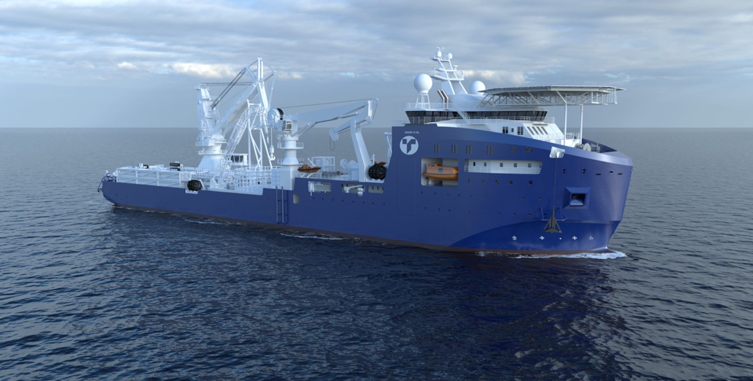 An illustration for the VARD 9 15 design cable layer and construction vessel for Toyo Construction. Image courtesy VARD