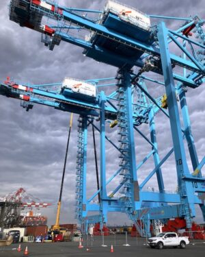 Photo of the new cranes at APM Terminals Elizabeth. Photo: APM Terminals