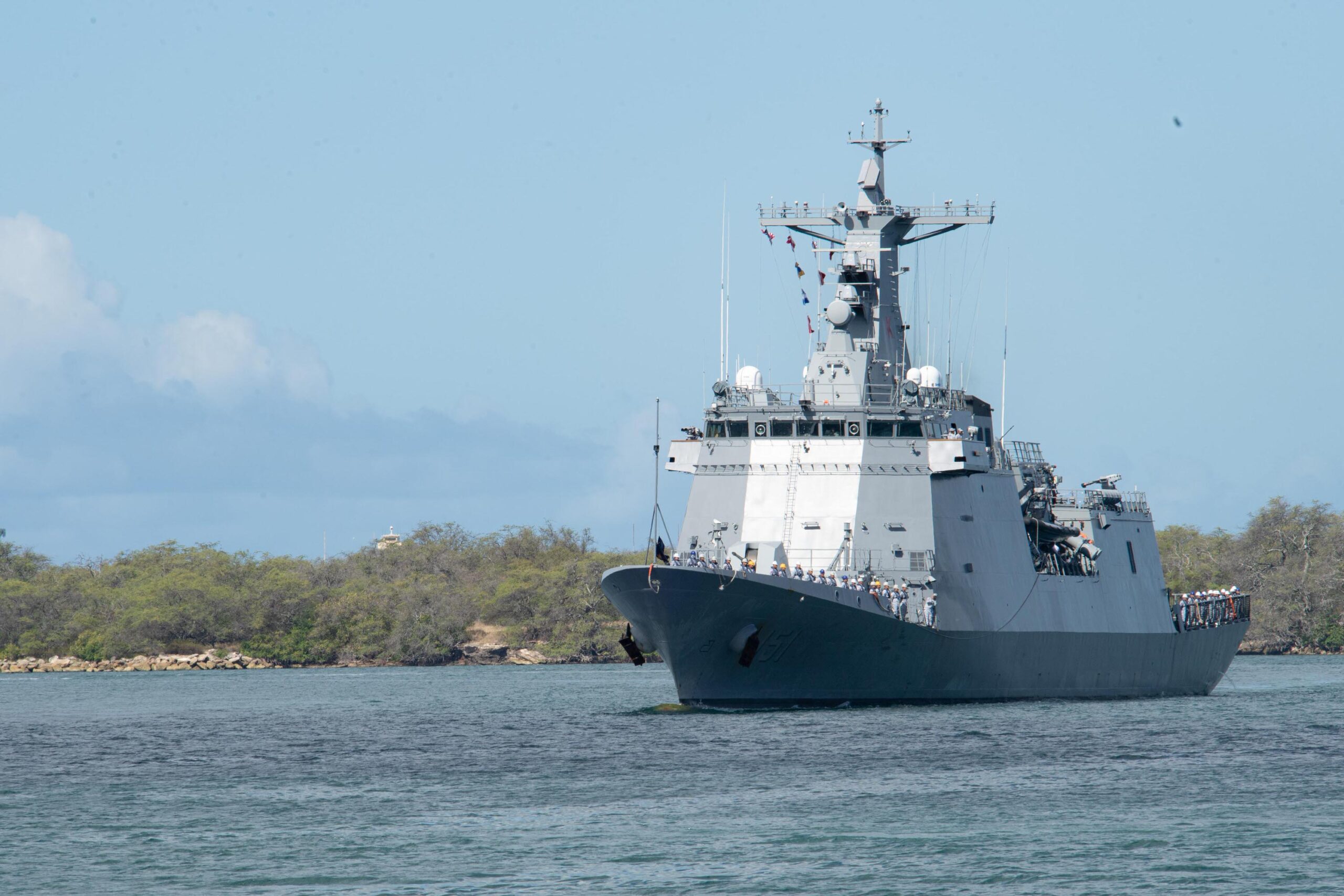 Philippine Navy frigate leaving Pearl Harbor